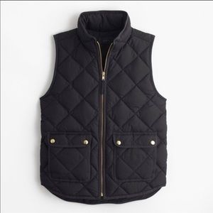J Crew black feather puffer vest